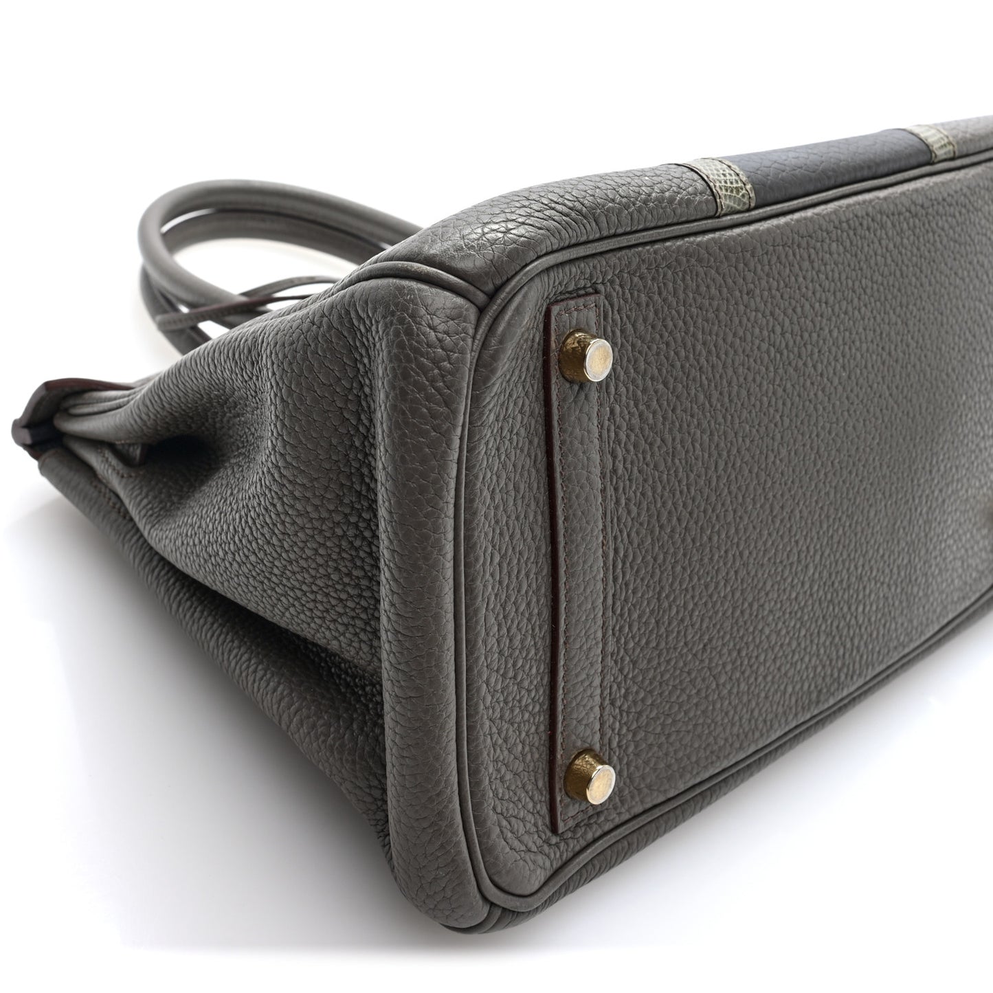 Taurillon Clemence Lizard Club Birkin 30 Etain Graphite