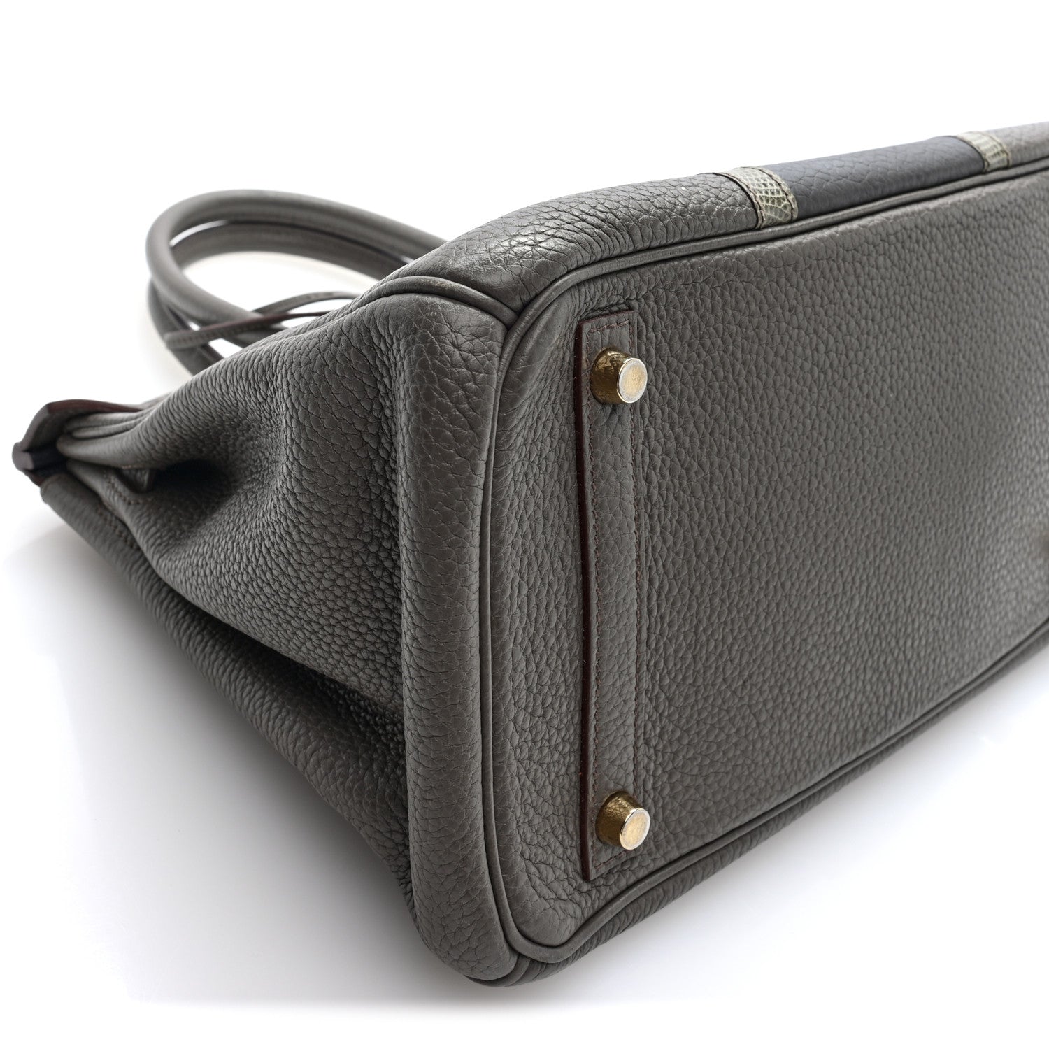 Hermes Taurillon Clemence Lizard Club Birkin 30 Etain Graphite 9 of 10