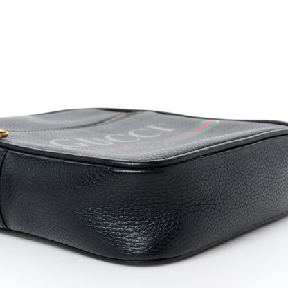 Gucci Grained Calfskin Logo Messenger Bag Black 10 of 12