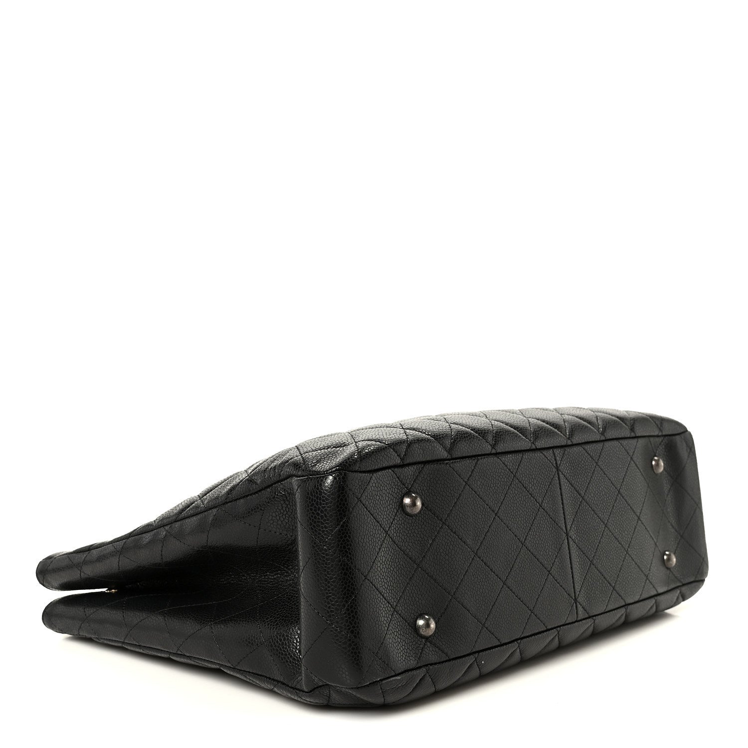 Chanel Calfskin Quilted Large CC Shopping Tote Black 4 of 10