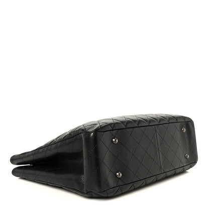 Chanel Calfskin Quilted Large CC Shopping Tote Black 4 of 10