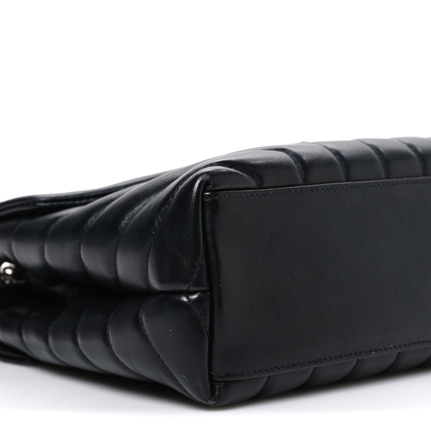 Calfskin Y Quilted Monogram Small Loulou Chain Satchel Black