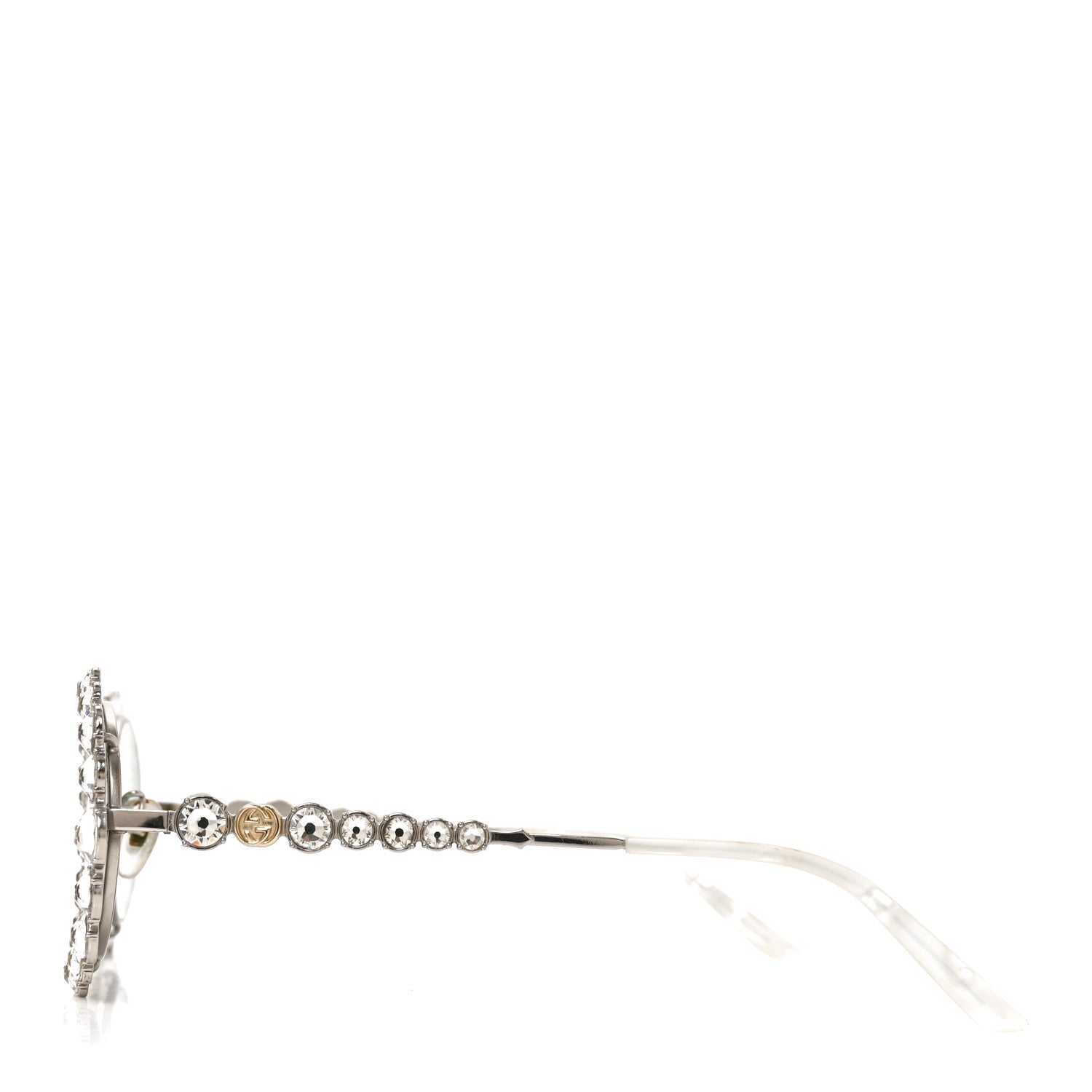 Gucci Crystal Oval Sunglasses GG0620S Silver 3 of 6