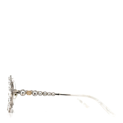 Gucci Crystal Oval Sunglasses GG0620S Silver 3 of 6