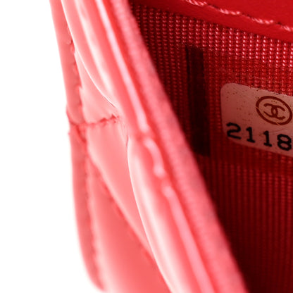 Chanel Patent Quilted Card Holder Wallet Red 8 of 10