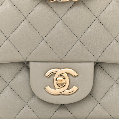 Chanel Lambskin Quilted Mini Square Flap Grey 10 of 14