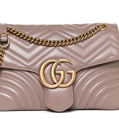 Gucci Calfskin Matelasse Medium GG Marmont Shoulder Bag Porcelain Rose 5 of 11
