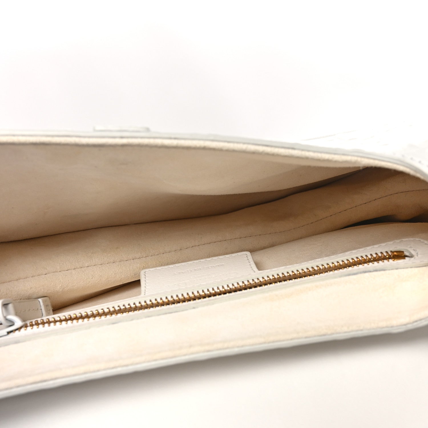 Christian Dior Calfskin Embossed Oblique Saddle Bag White 5 of 10