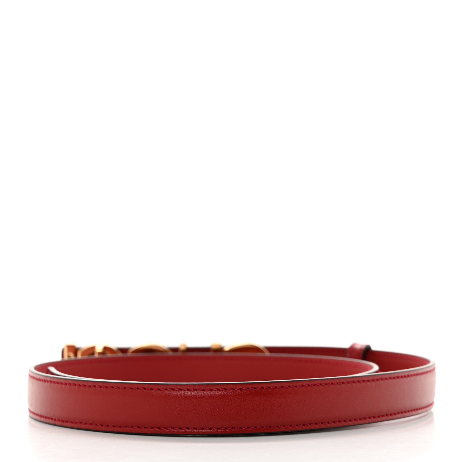 Gucci Plutone Calfskin Gucci Buckle 20mm Thin Belt 75 30 Rosso 2 of 6