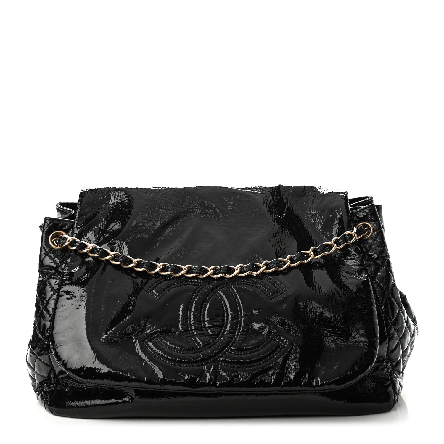 Chanel Vinyl XL Rock and Chain Flap Black 1 of 10