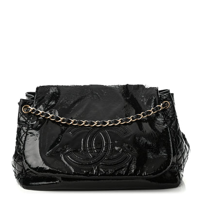 Chanel Vinyl XL Rock and Chain Flap Black 1 of 10