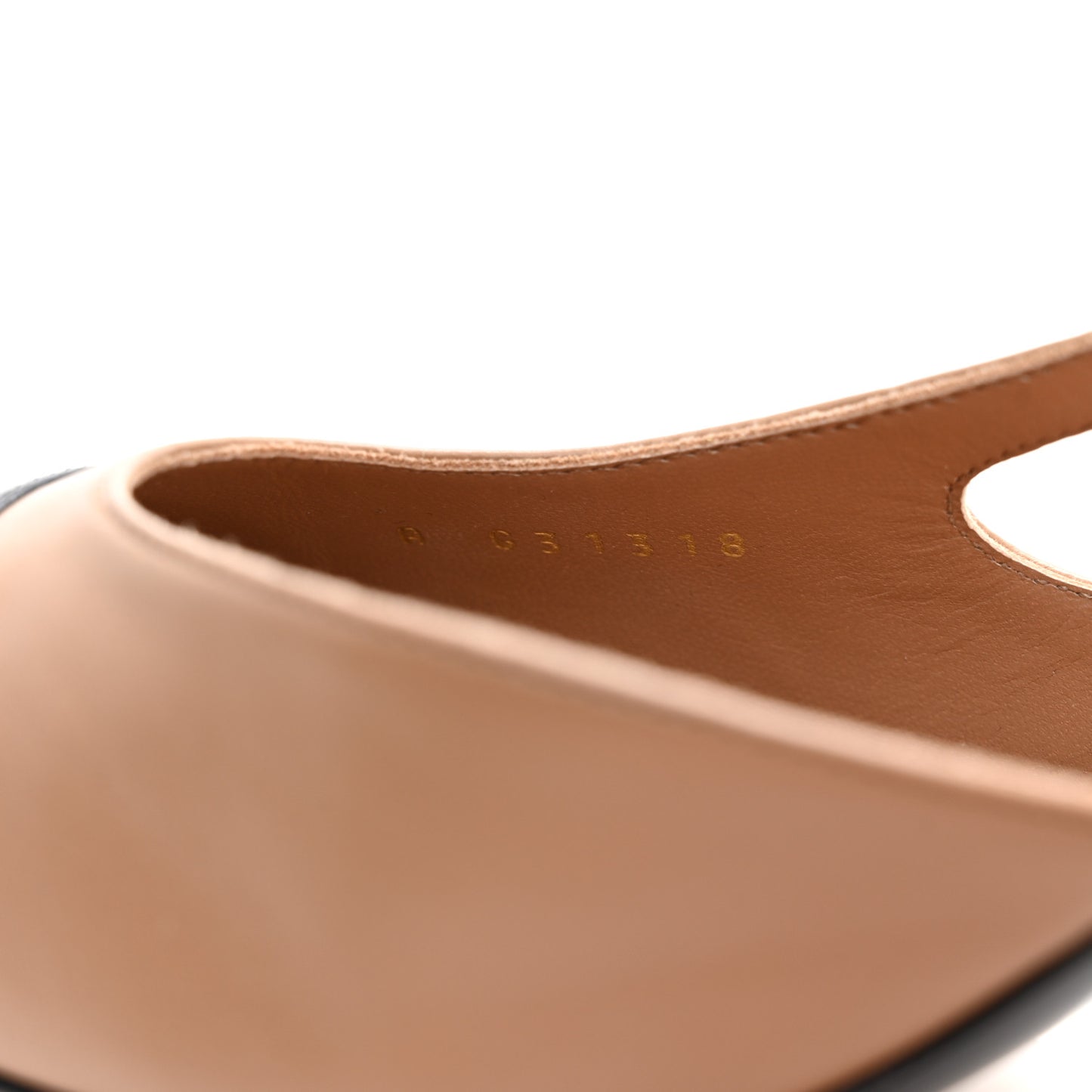 Lambskin Cap Toe CC Slingback Pumps 40.5 Dark Beige Black