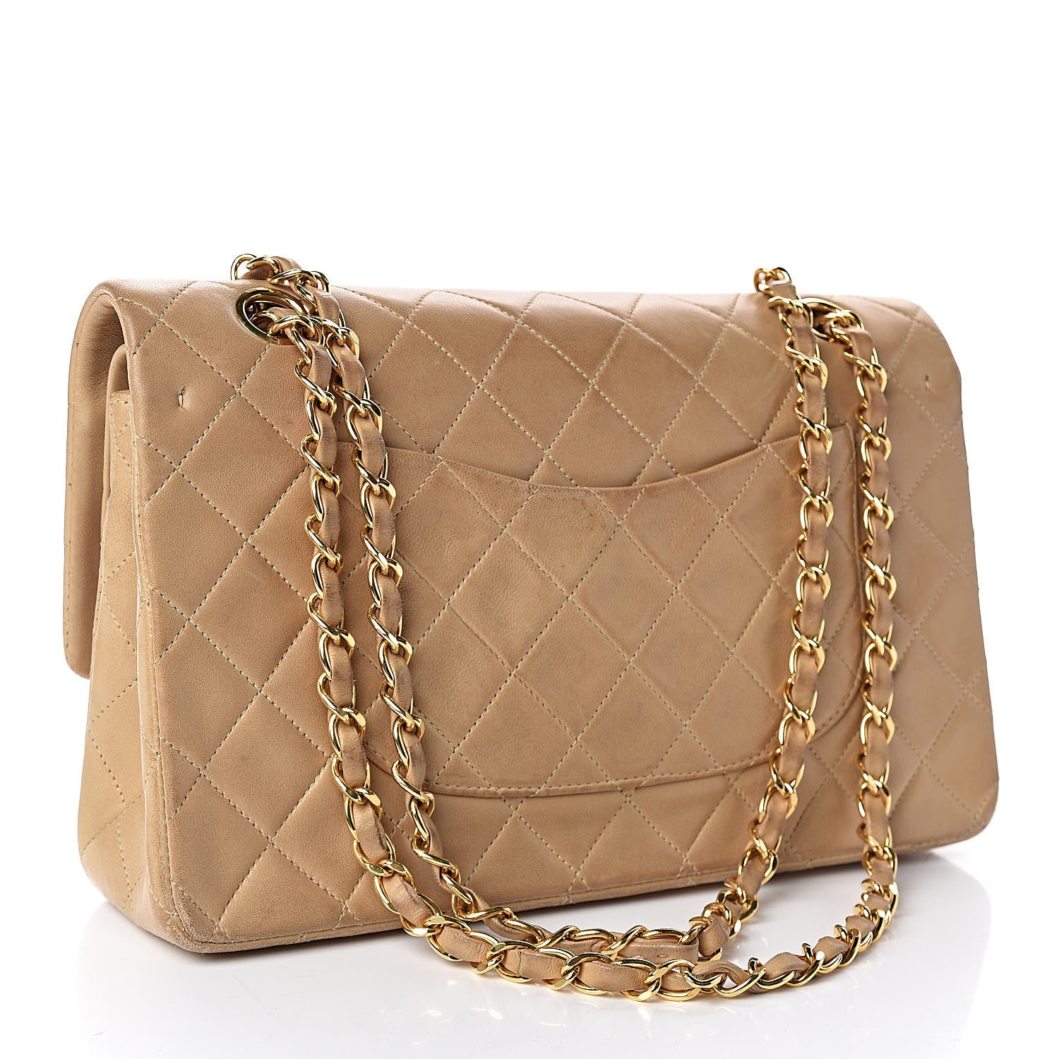 Chanel Lambskin Quilted Medium Double Flap Beige 3 of 16