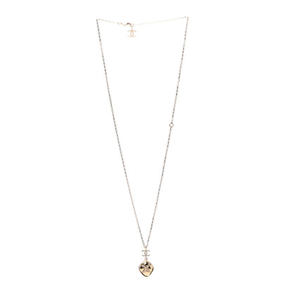 Chanel Crystal CC Drop Pendant Necklace Gold 3 of 5