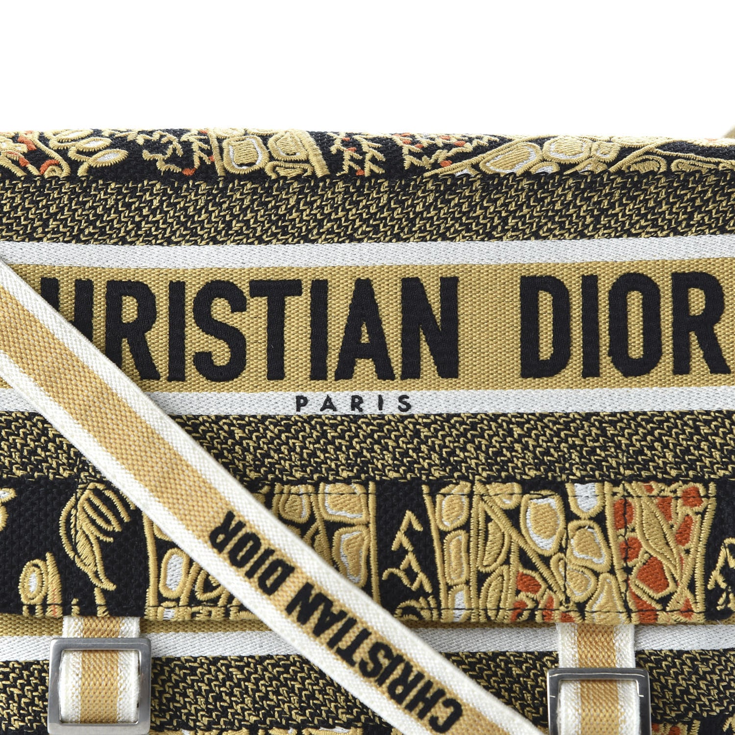 Christian Dior Canvas Embroidered Animals Giraffe Diorcamp Messenger Brown Multicolor 7 of 7