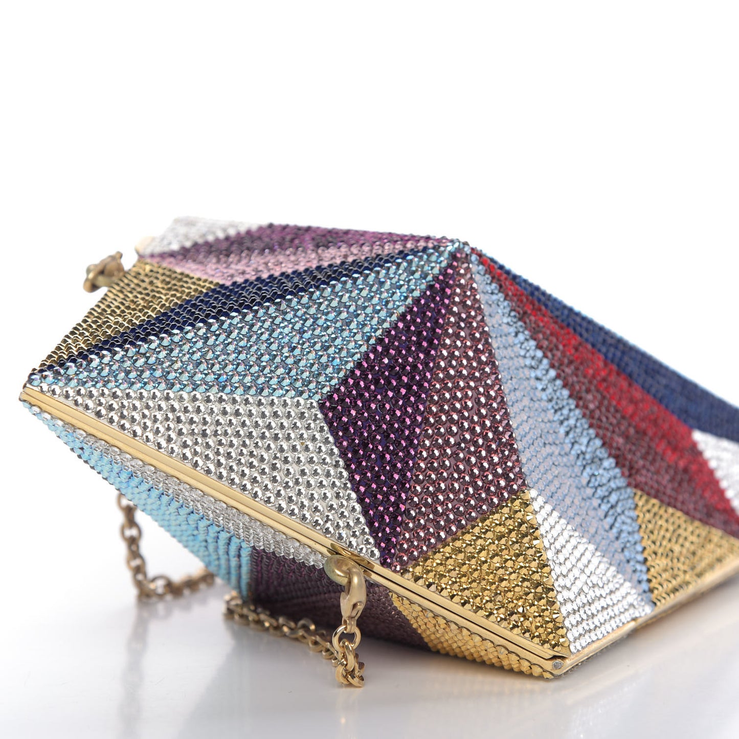 Crystal Kite Minaudiere Clutch Multicolor