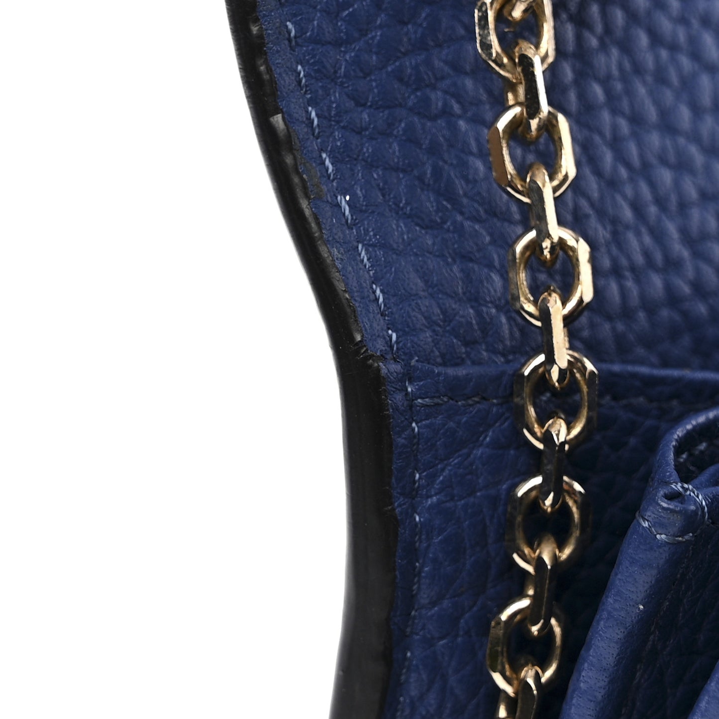 Pebbled Calfskin Rockstud Envelope Wallet On Chain Bag Blu Delft