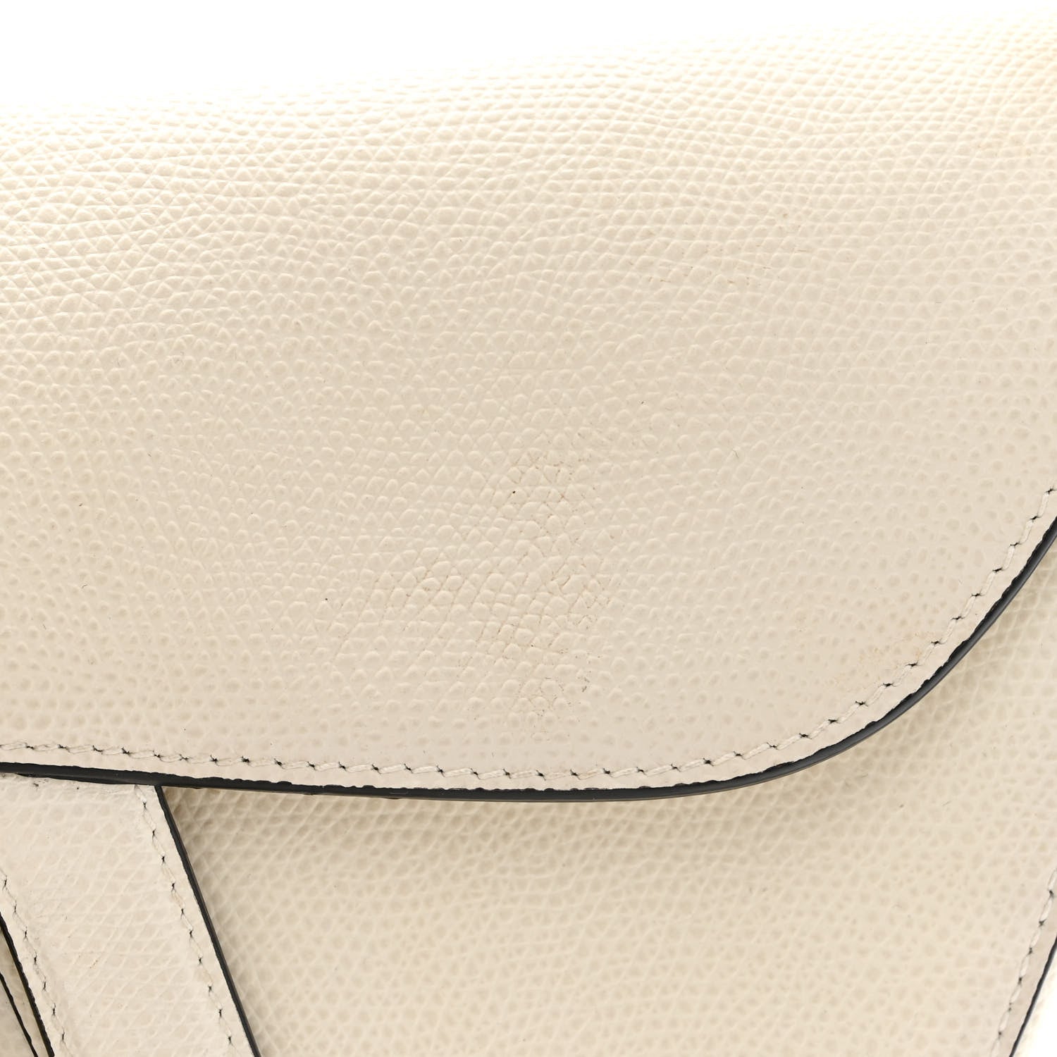Christian Dior Grained Calfskin Saddle Bag White 12 of 13