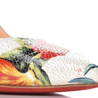 Christian Louboutin Crackled Calfskin Hawaiian Print Pigalle Follies 100 Pumps 38 White 8 of 10