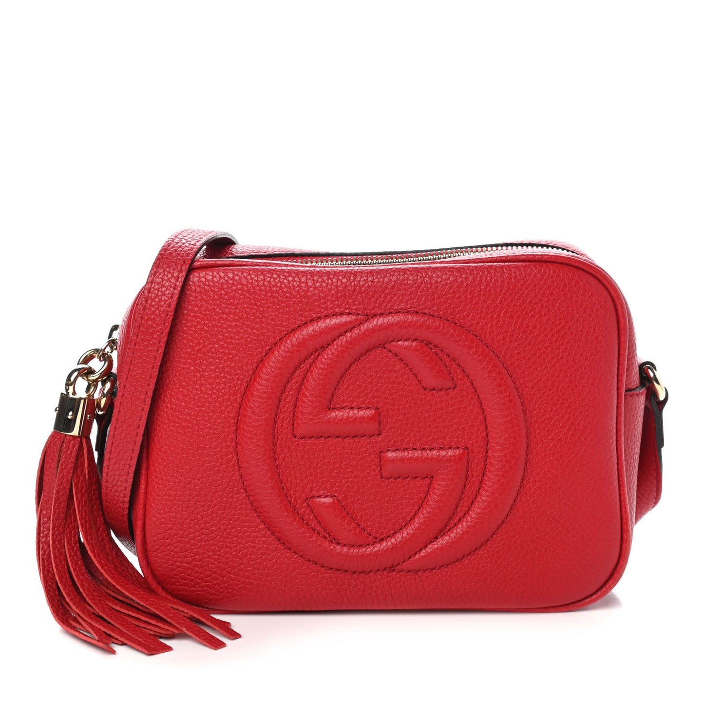Pebbled Calfskin Small Soho Disco Bag Tabasco Red