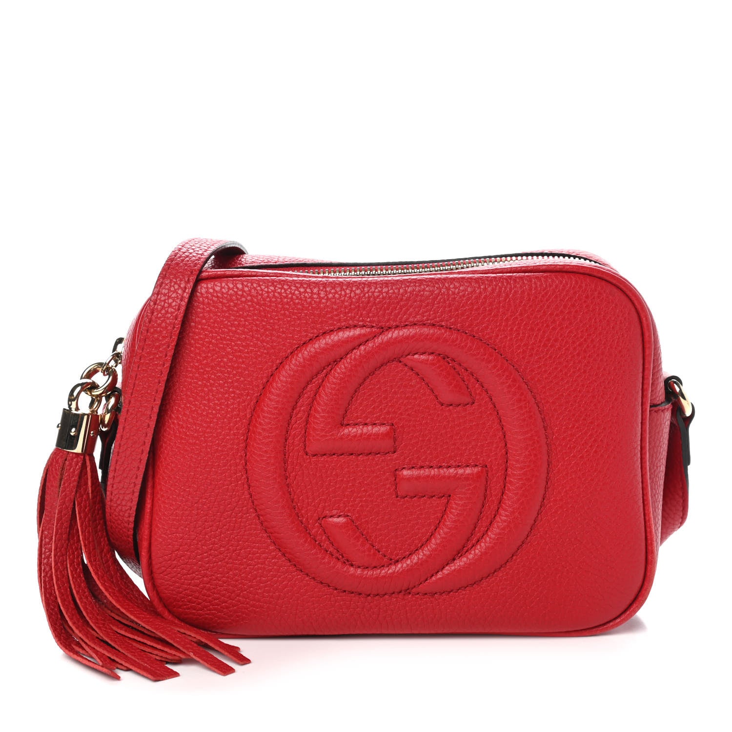 Gucci Pebbled Calfskin Small Soho Disco Bag Tabasco Red 1 of 11