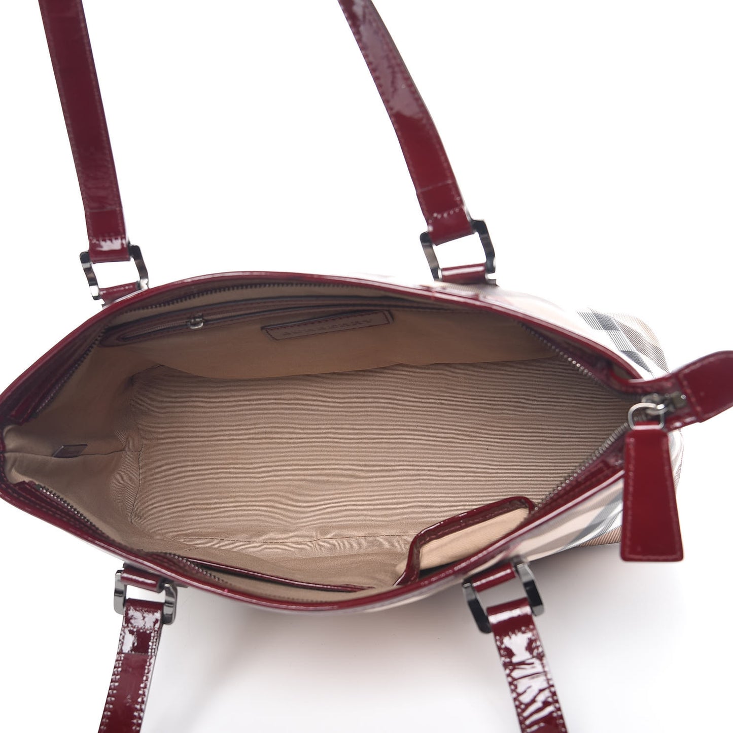 Patent Nova Check Shopper Tote Red