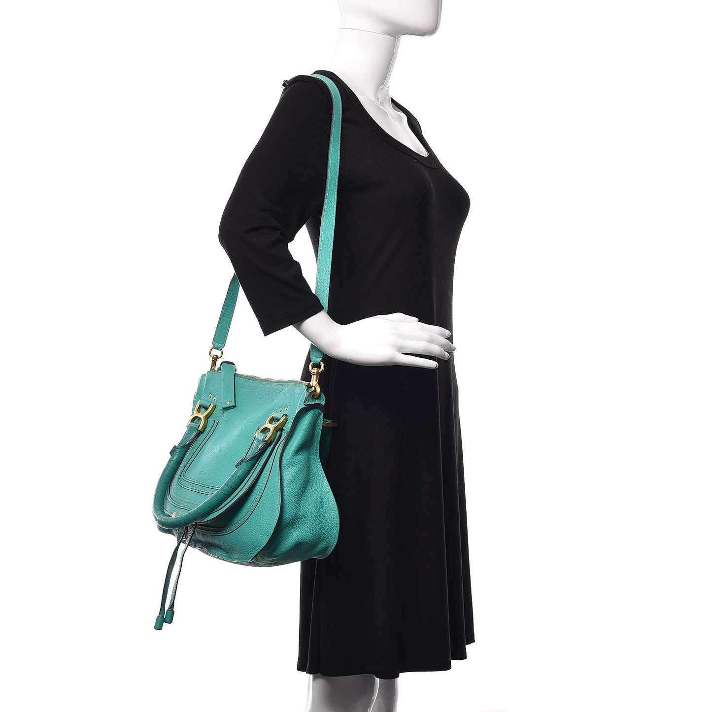 Calfskin Medium Marcie Satchel Jade Green