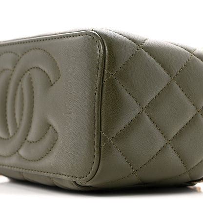 Chanel Lambskin Quilted Pick Me Up Vanity Case Khaki 10 of 11