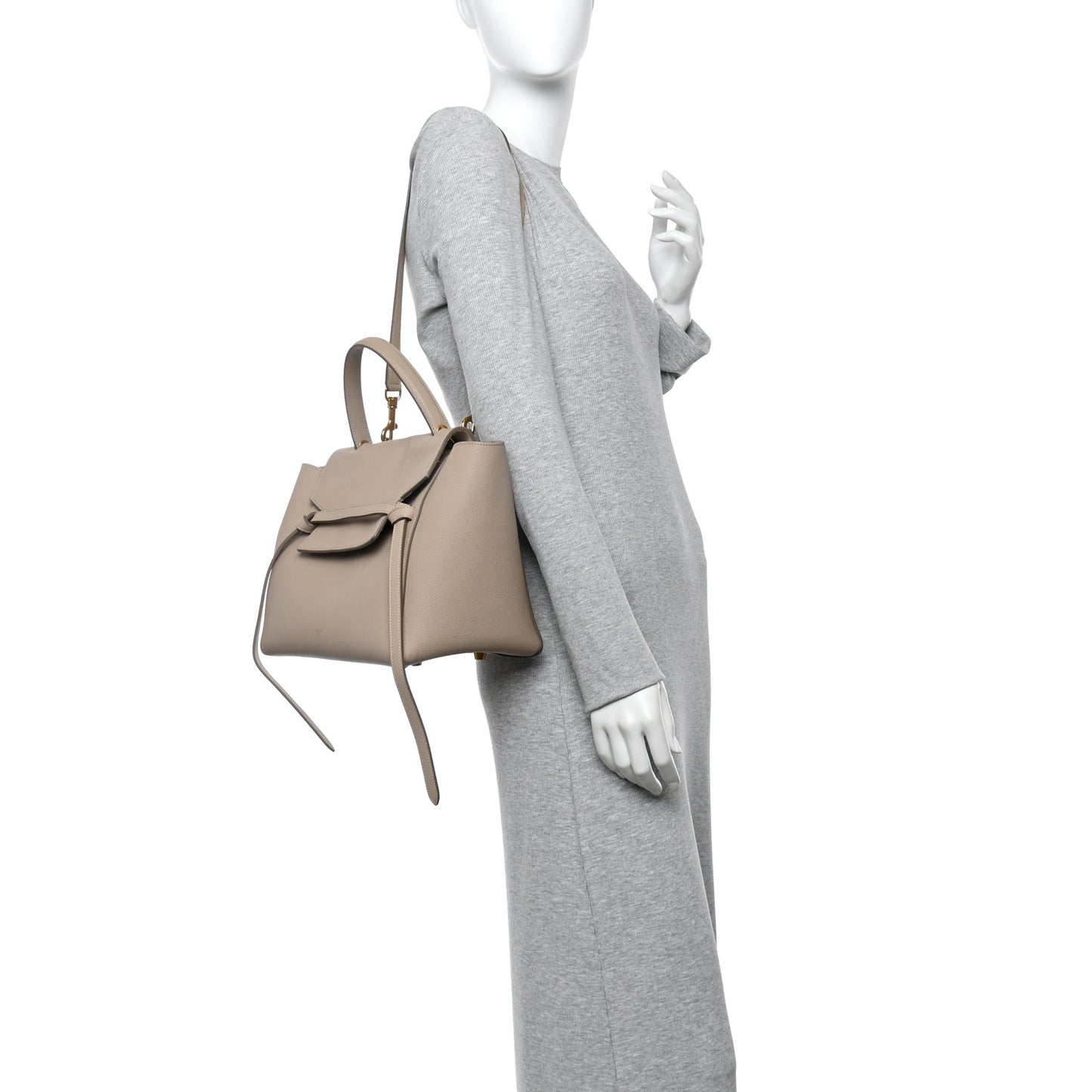Grained Calfskin Mini Belt Bag Light Taupe