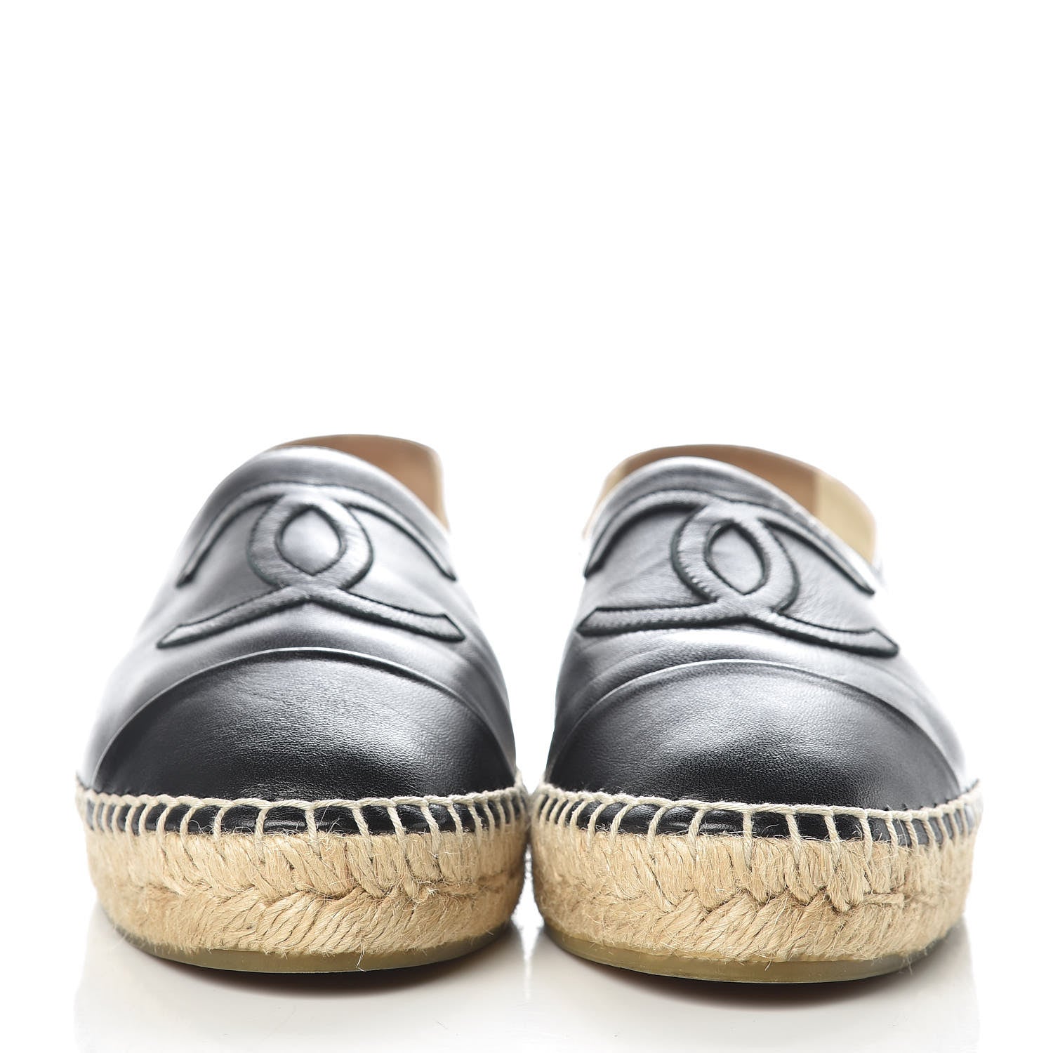 Chanel Lambskin CC Espadrilles 38 Black 2 of 10