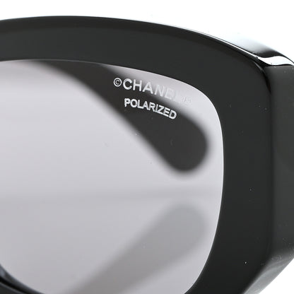 Chanel Acetate Polarized Rectangle Sunglasses 5493-A Black 7 of 8