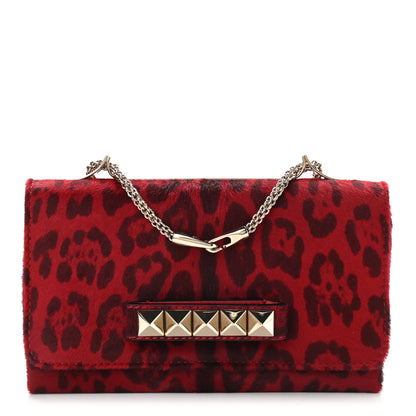 Valentino Garavani Calf Hair Leopard Print Va Va Voom Shoulder Bag Red 1 of 9
