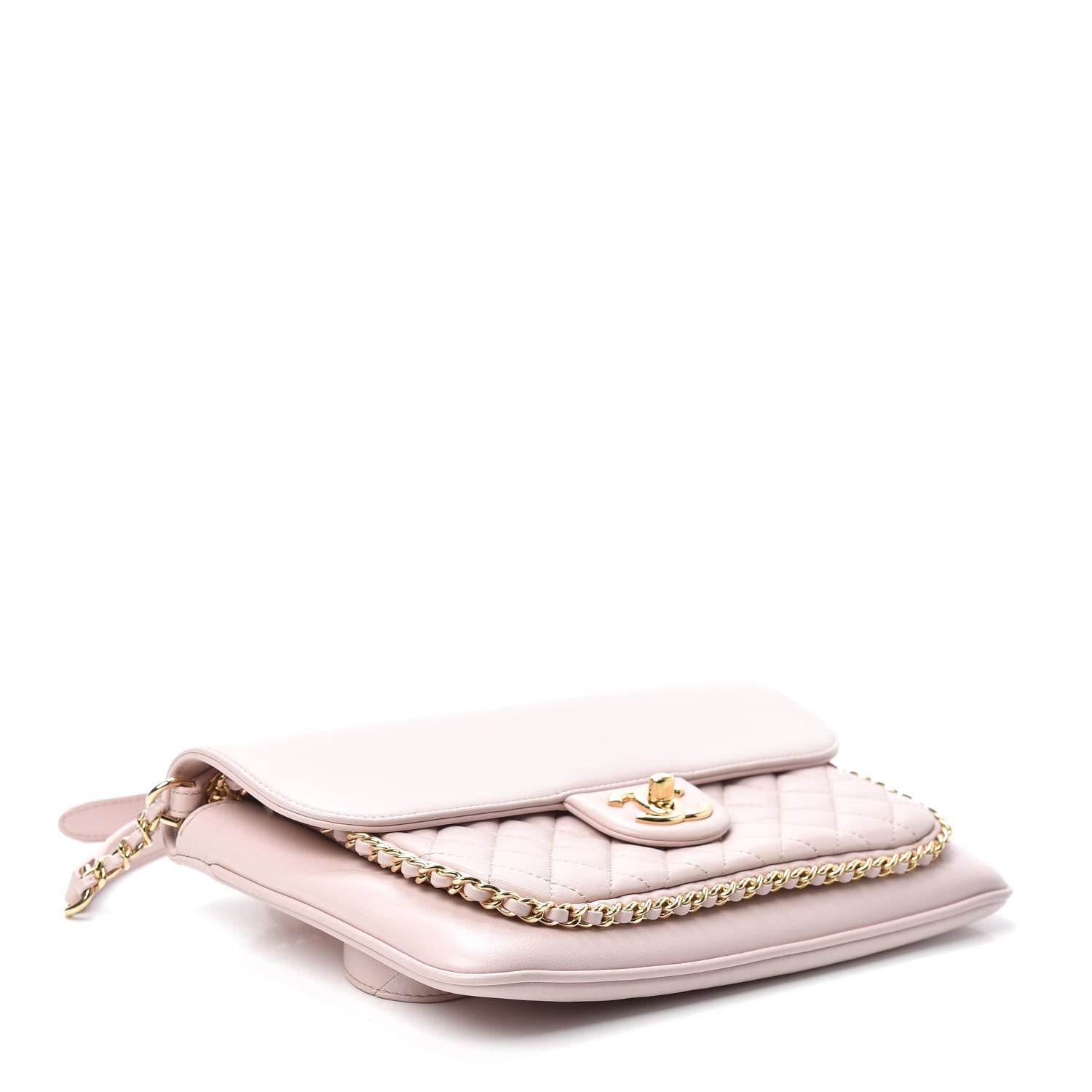 Chanel Lambskin Quilted Large CC Unchained Crossbody Light Pink 4 of 10