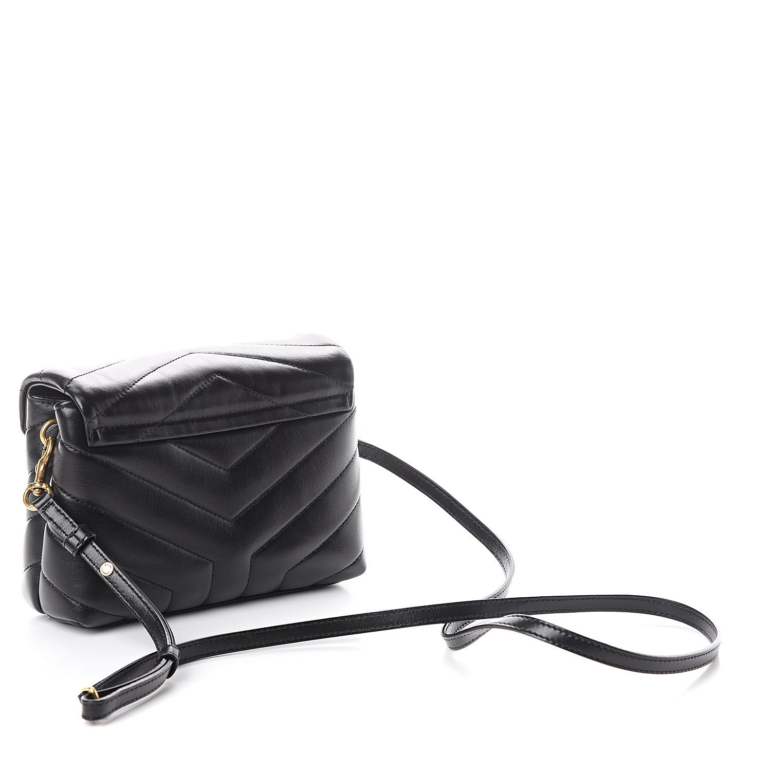 Saint Laurent Calfskin Y Quilted Monogram Toy Loulou Crossbody Bag Black 2 of 8