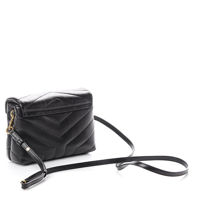 Saint Laurent Calfskin Y Quilted Monogram Toy Loulou Crossbody Bag Black 2 of 8