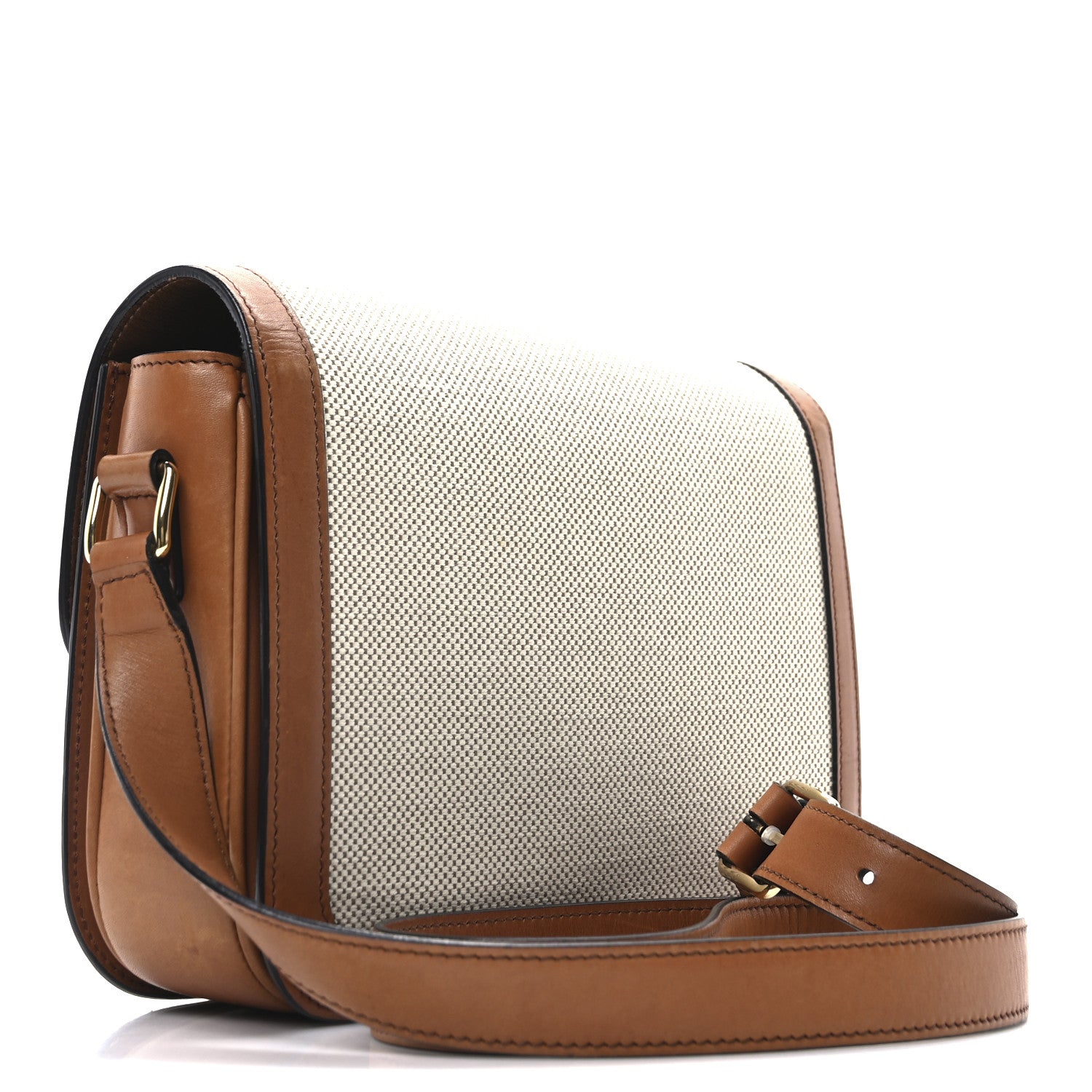 Celine Canvas Calfskin Triomphe Medium Triomphe Bag Natural Tan 3 of 10