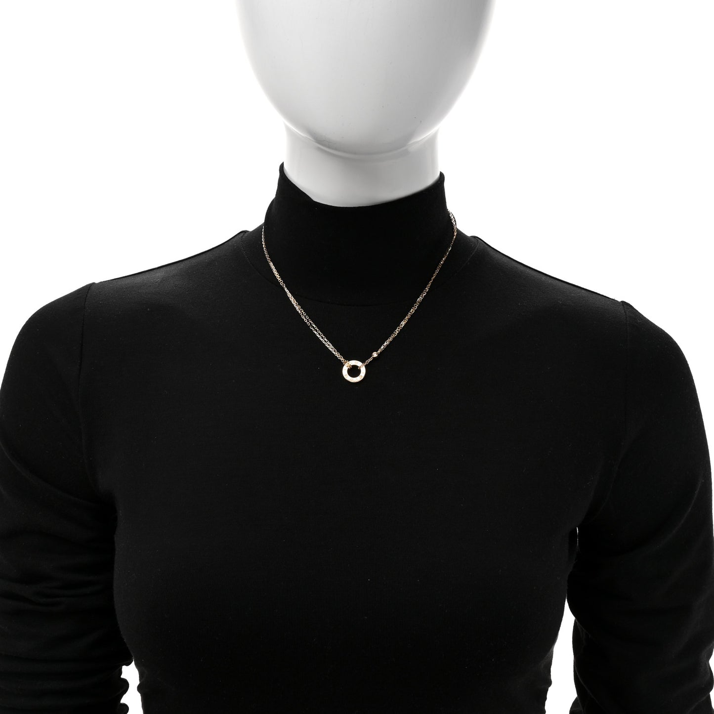 18K Yellow Gold 2 Diamond LOVE Necklace
