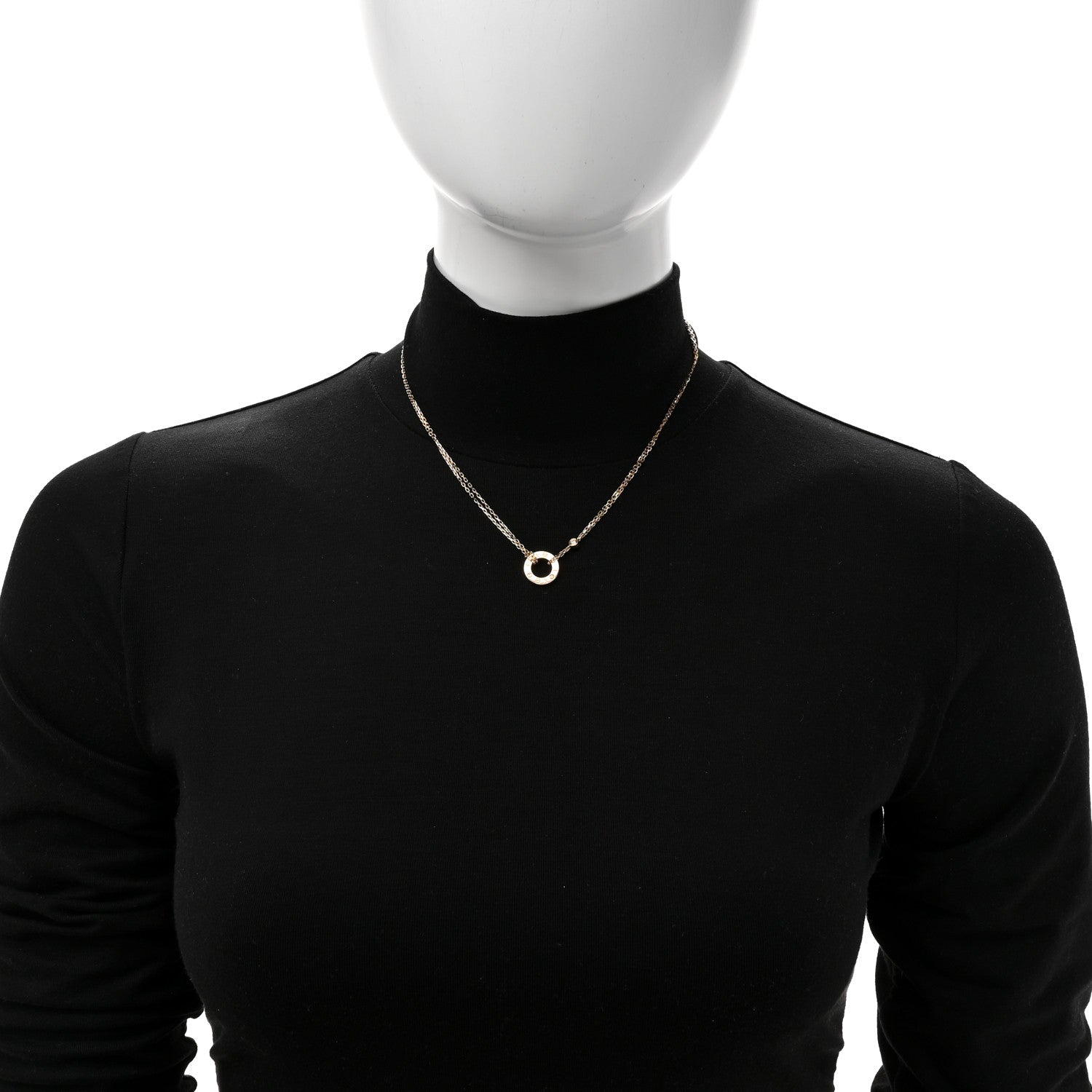 Cartier 18K Yellow Gold 2 Diamond LOVE Necklace 2 of 6