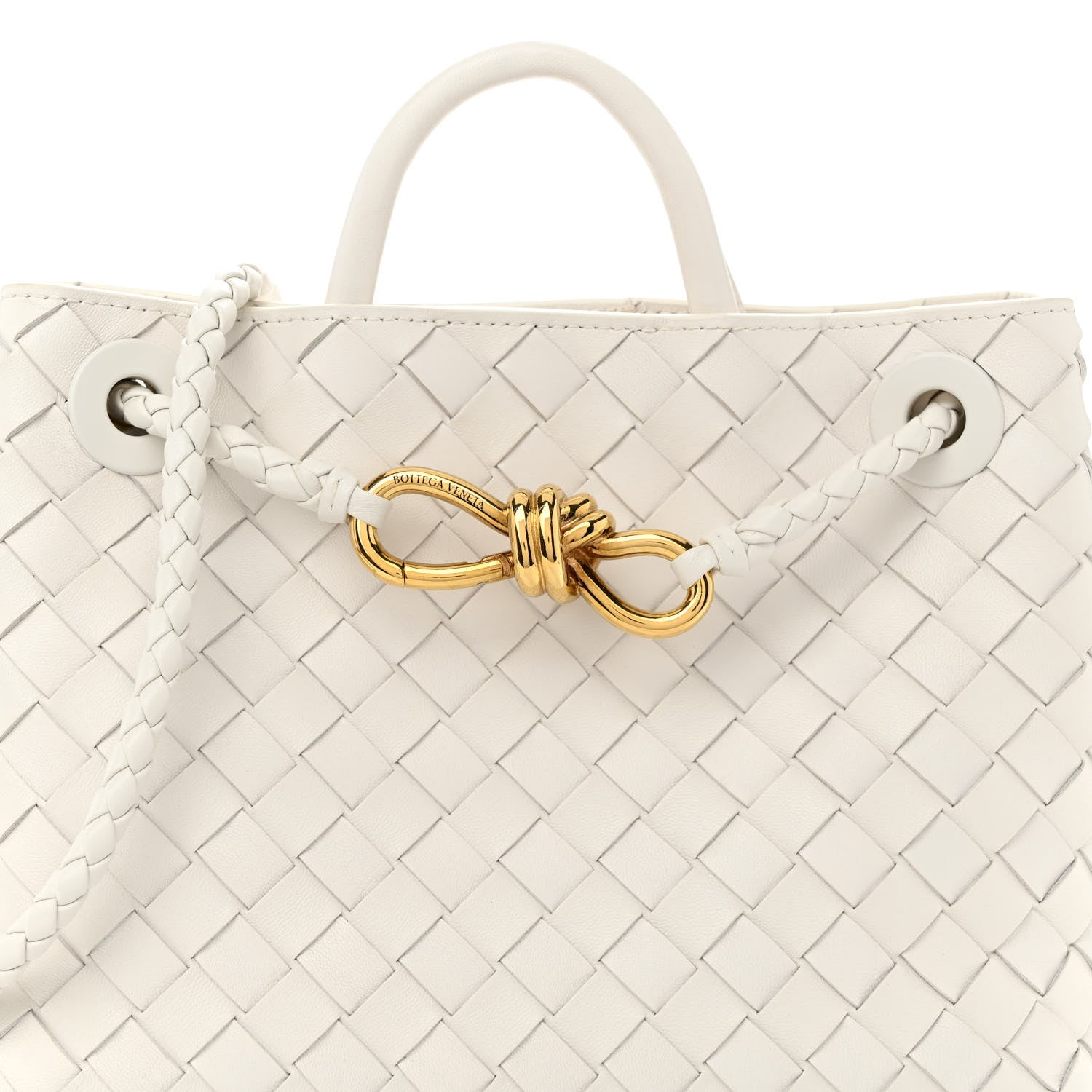 Bottega Veneta Nappa Intrecciato Small Andiamo Shoulder Bag White 8 of 10