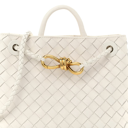 Bottega Veneta Nappa Intrecciato Small Andiamo Shoulder Bag White 8 of 10