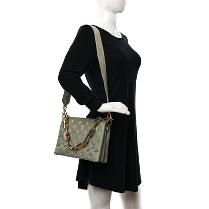 Louis Vuitton Lambskin Embossed Monogram Coussin PM Degrade Sage Green 2 of 11