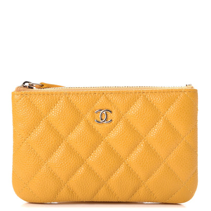 Chanel Caviar Quilted Small Cosmetic Case Yellow 1 of 8
