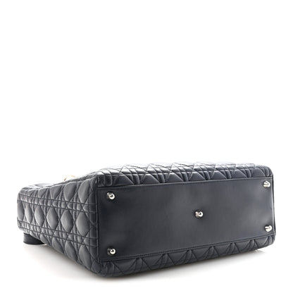 Christian Dior Lambskin Cannage Large Lady Dior Navy Blue 4 of 10