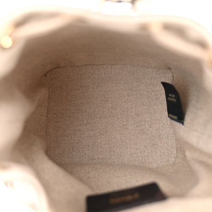Fendi Canvas Nappa F is Fendi FF Embroidered Mini Mon Tresor Bucket Bag Grezzo White Nuvola 5 of 10