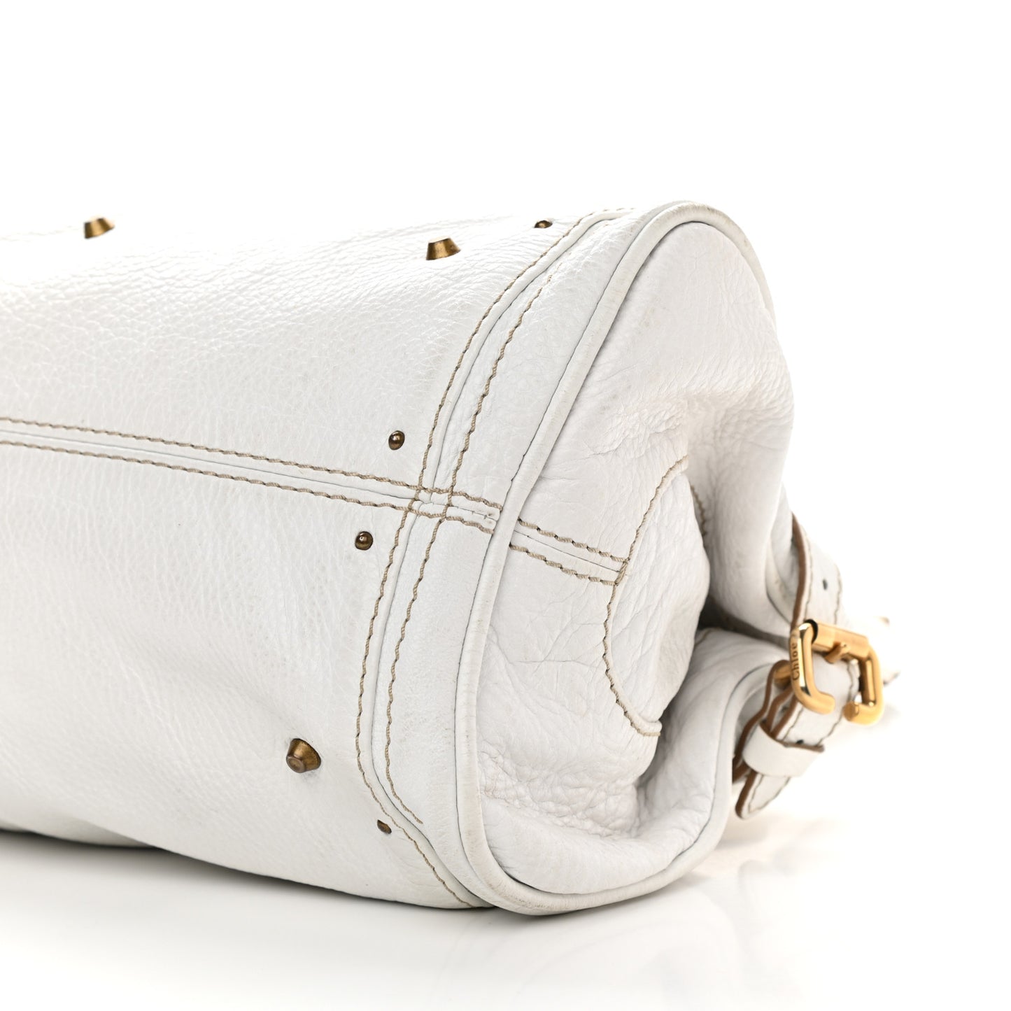Calfskin Medium Paddington Satchel White