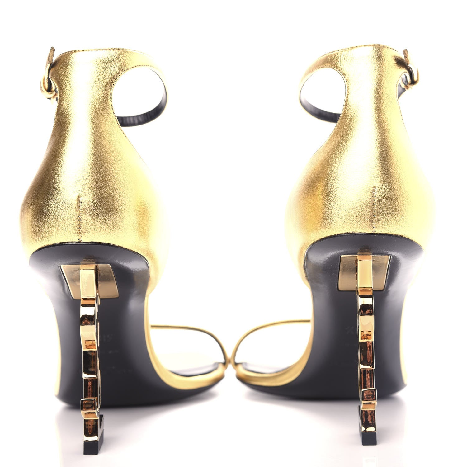 Saint Laurent Calfskin Opyum 85 Sandals 38.5 Oro 6 of 10