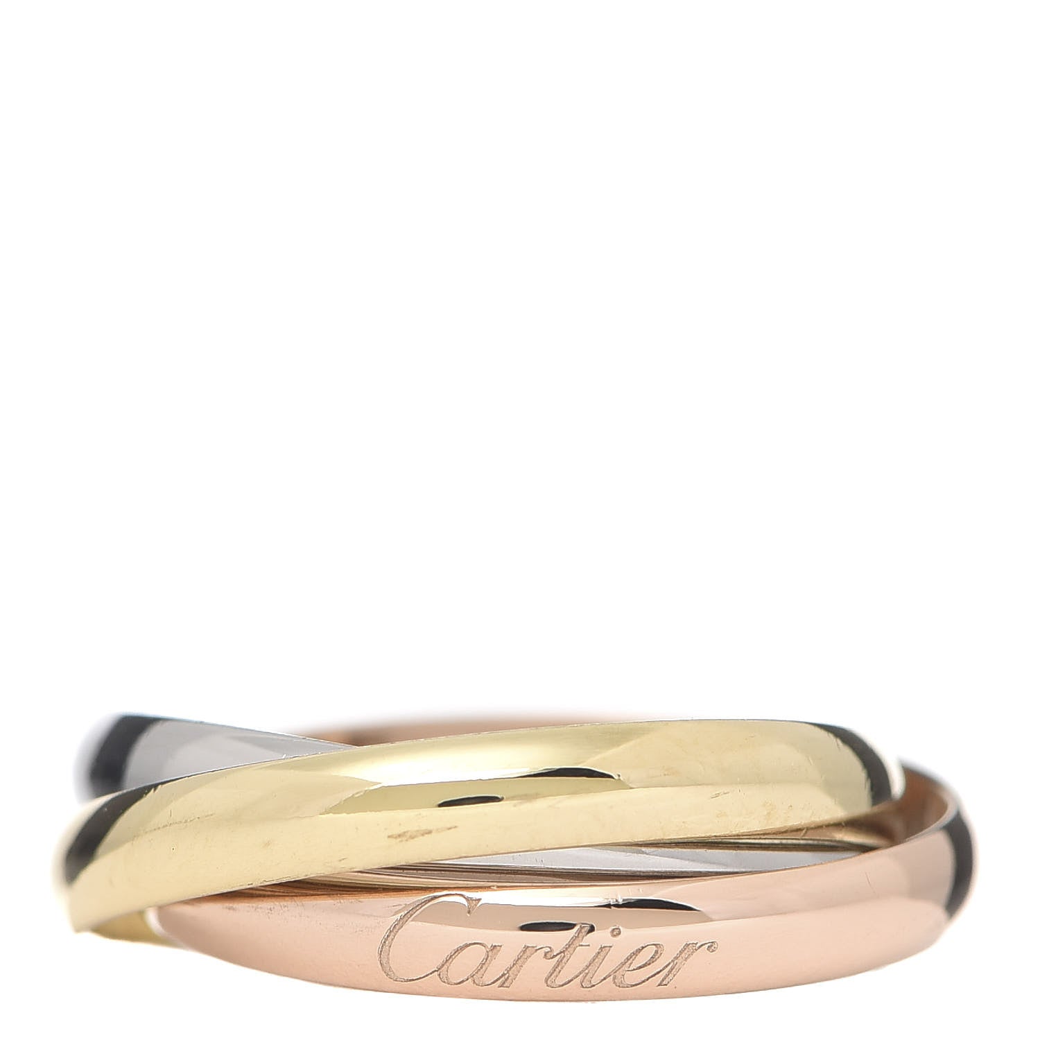 Cartier 18K Pink Yellow White Gold Small Trinity Ring 53 6.25 1 of 6