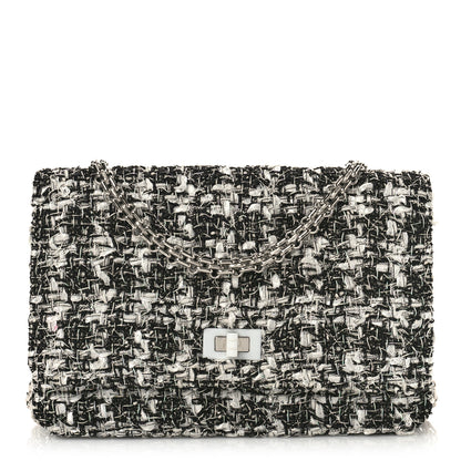 Chanel Tweed Quilted Reissue Wallet On Chain WOC White Black 1 of 11
