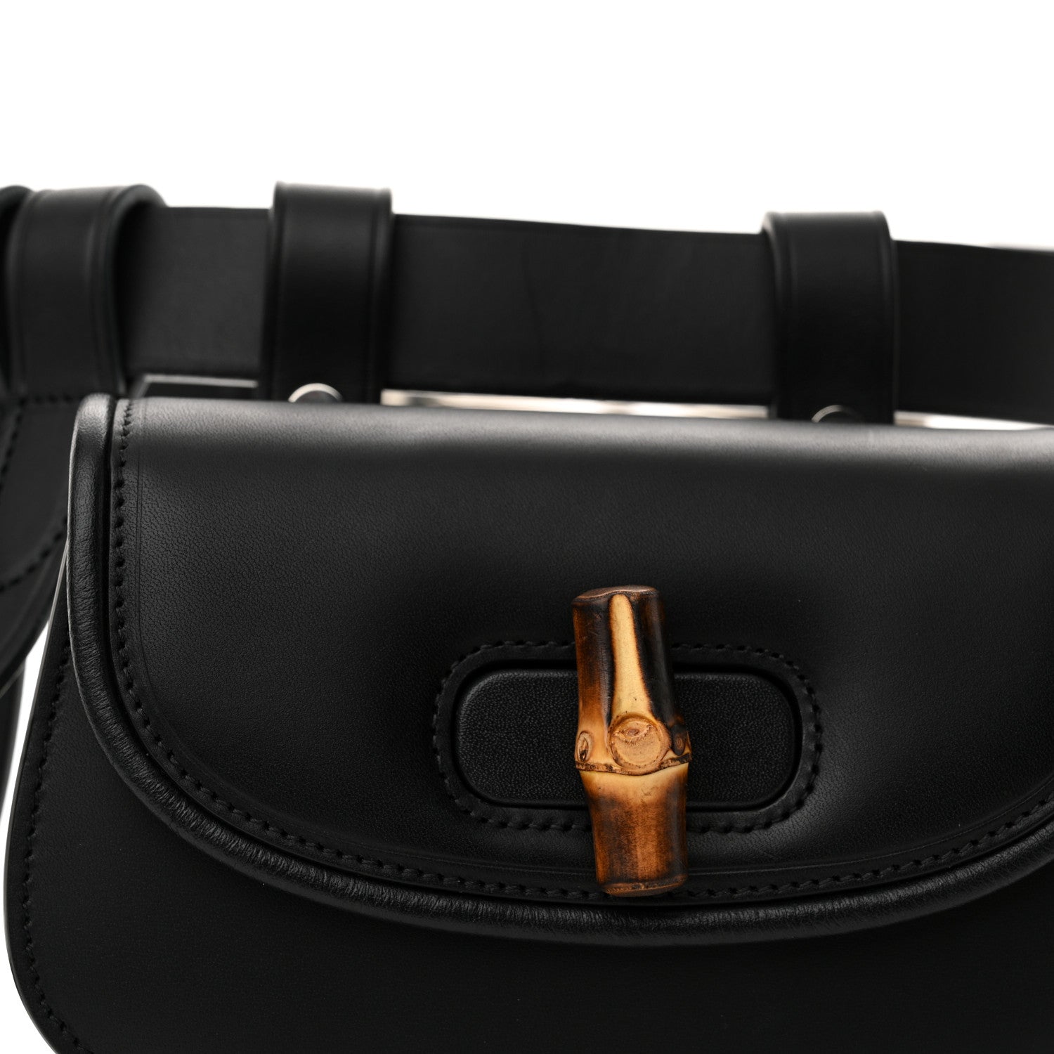 Gucci Calfskin Bamboo Mini 1947 Belt Bag 80 32 Black 8 of 10