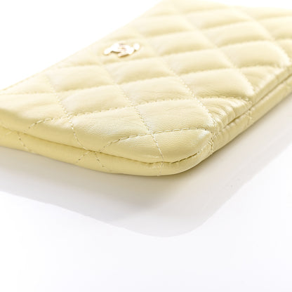 Chanel Lambskin Quilted Small Cosmetic Case Yellow 8 of 11